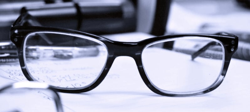 black glasses