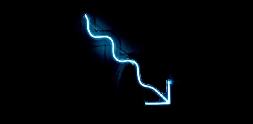 Downward Neon Arrow