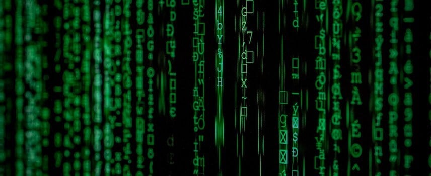 Green Data Stream On Black Background