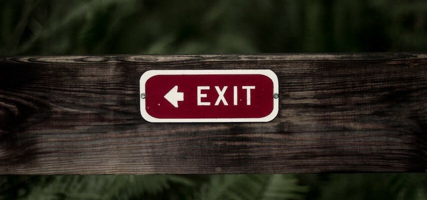Red and White Exit Sign