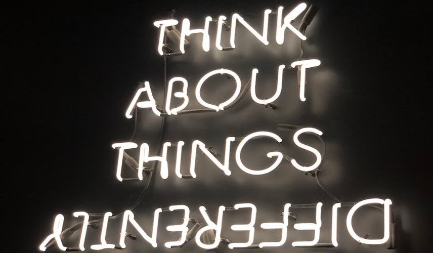 Think About Things Differently Neon Sign