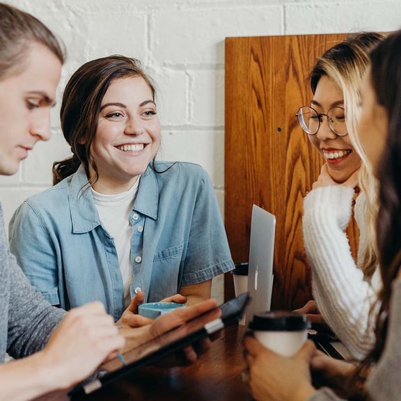 Students smiling