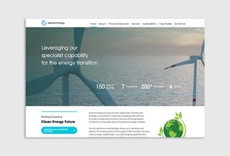 Glacier website homepage