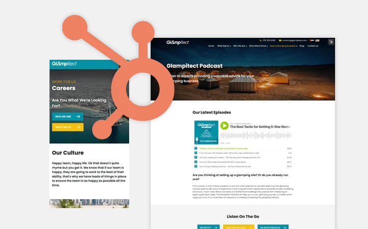 Glampitect website is on Hubspot
