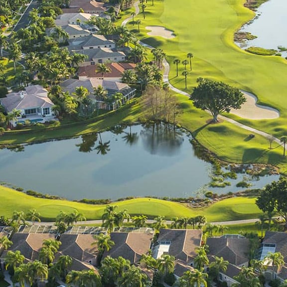 Aerial view of Florida golf course
