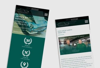 Mobile views of Pugsley & Lewis website