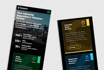 Mobile views of Separo website