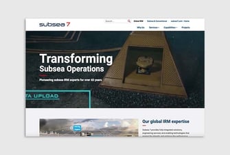 Subsea7 IRM website homepage Subsea7 IRM website homepage
