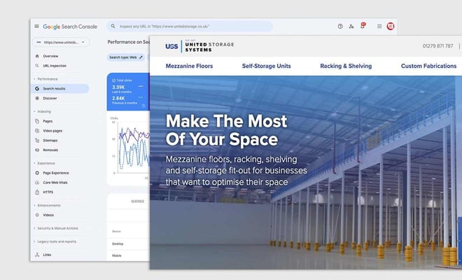 USS homepage and google search console data