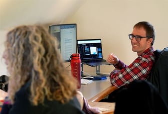 Dave smiling in the office