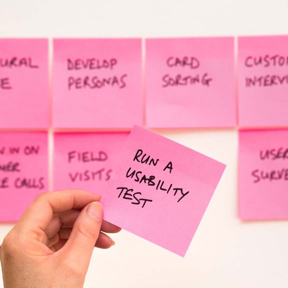 Pink Post-It Notes Used For Planning