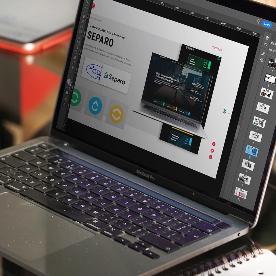 Separo branding on laptop