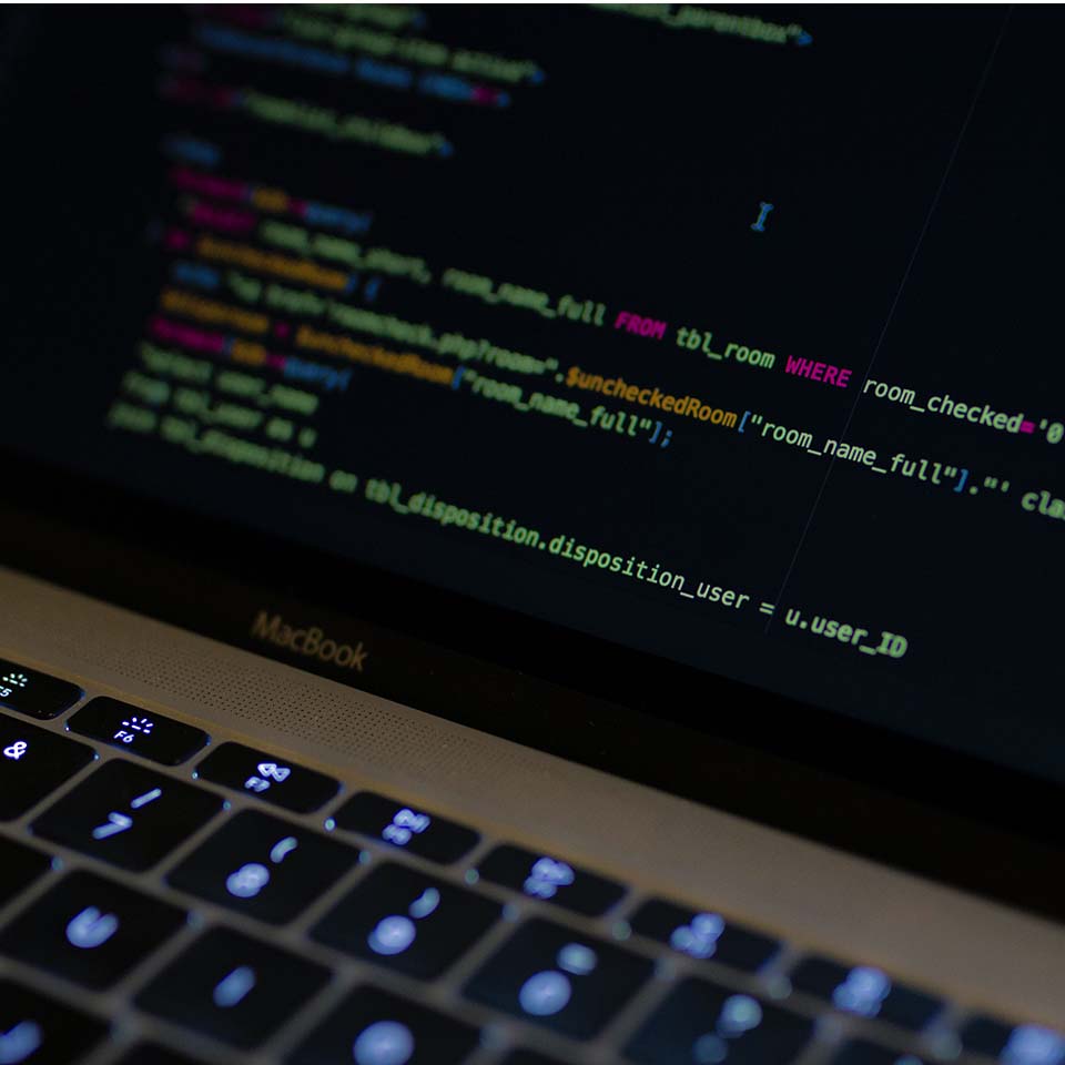 code on a laptop screen