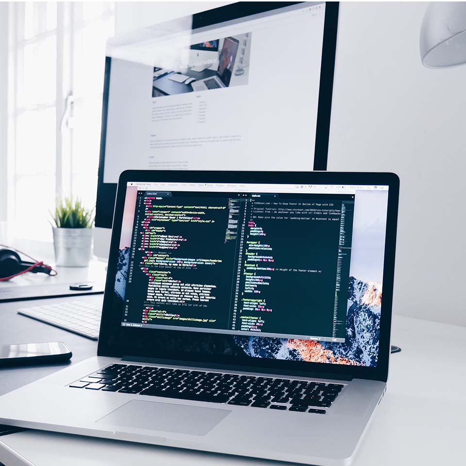 code on laptop