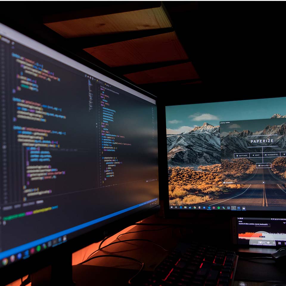code on computer screen