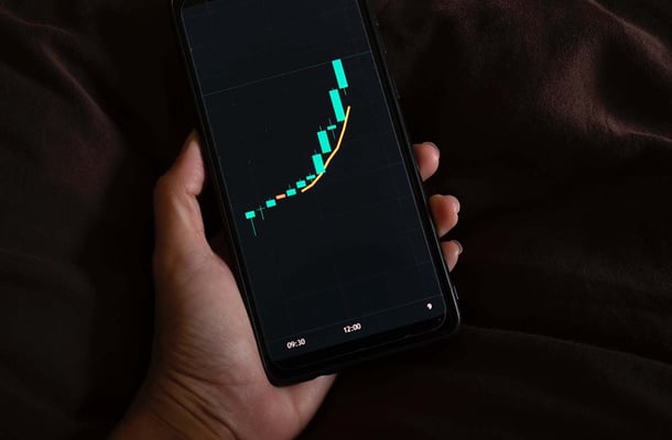 Graph On Dark Phone Screen