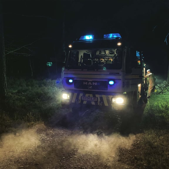 fire engine at night