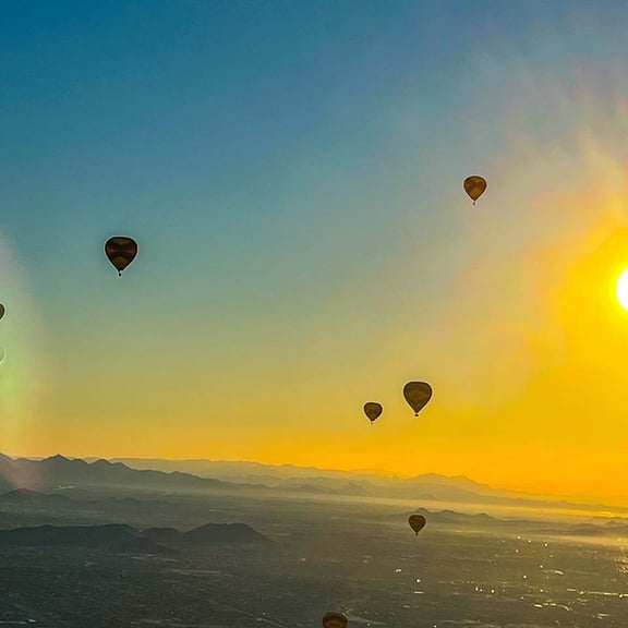 Hot air balloons in the sky