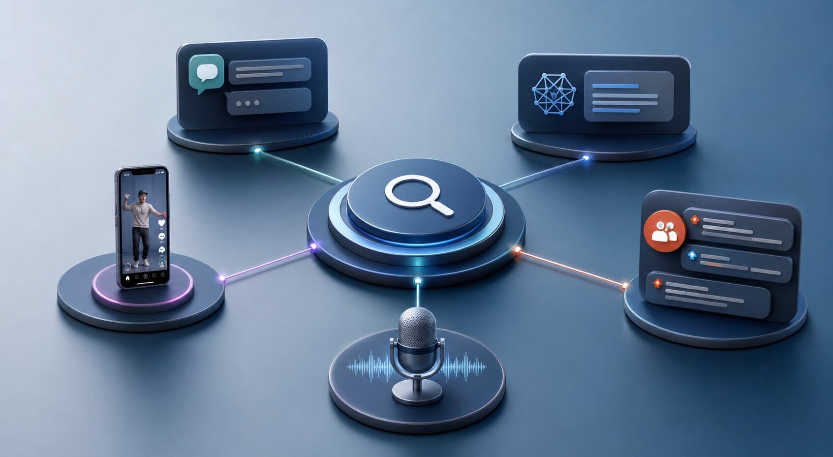 AI powered search revolution on social media and voice assistants