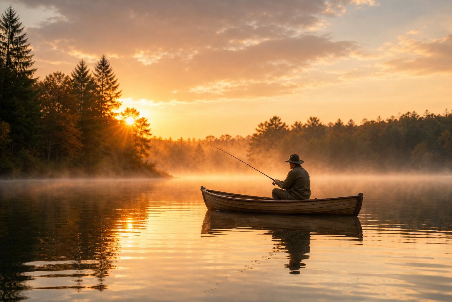 Fishing Boat in Misty Morning Light