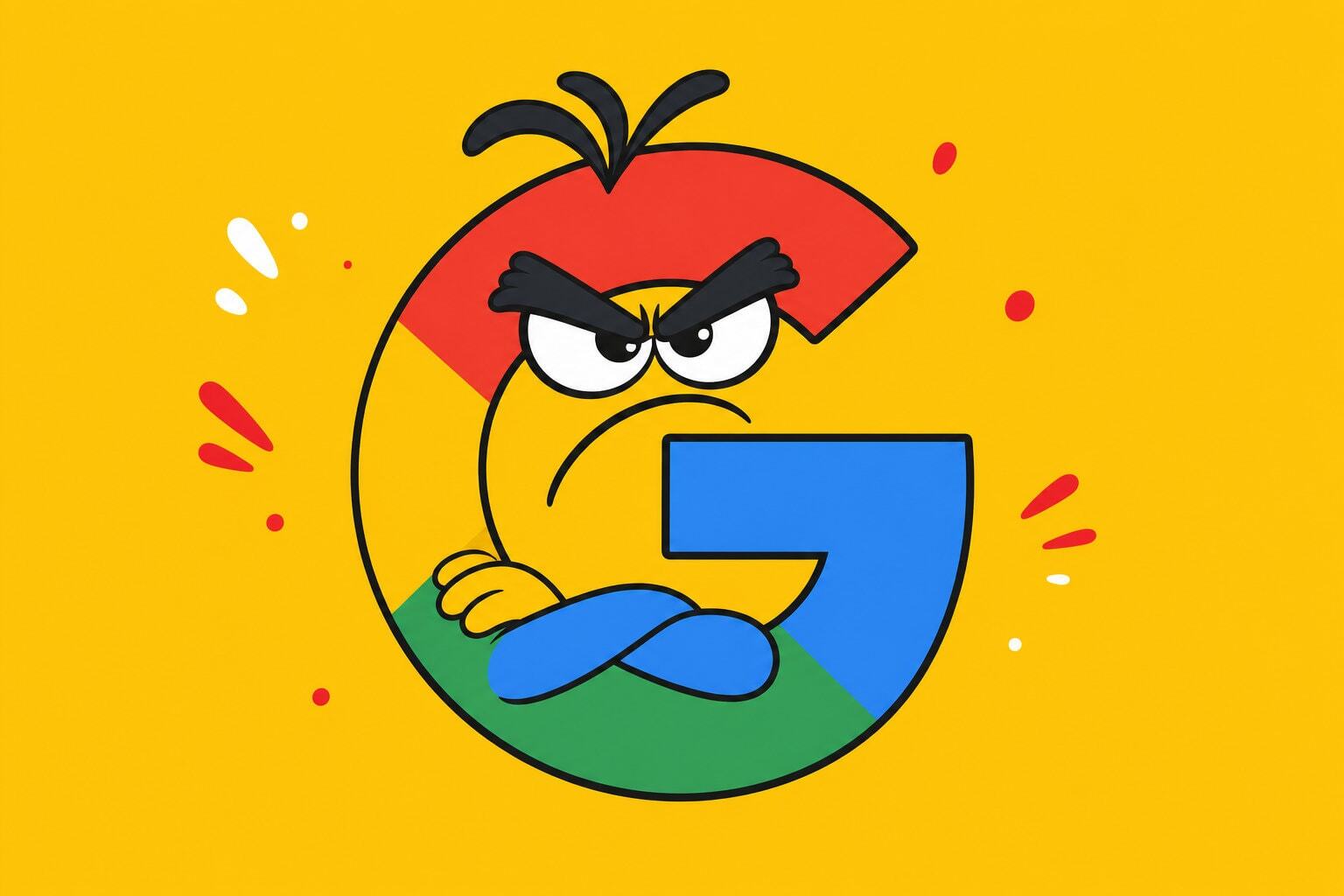 Grumpy Google logo