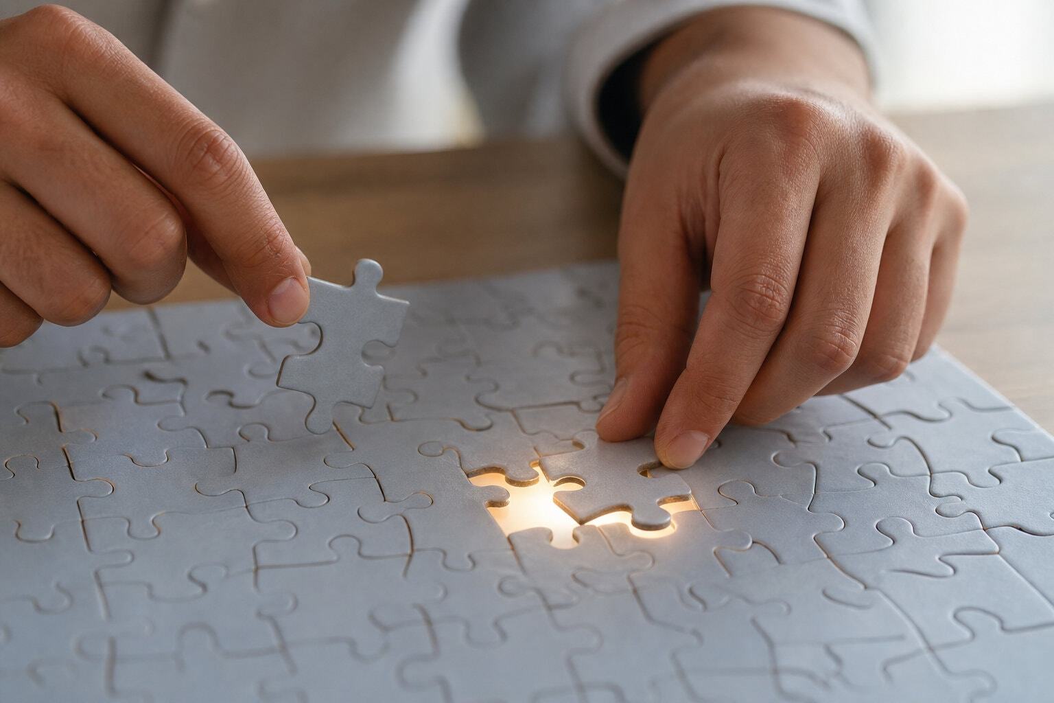 Puzzle piece finding its perfect fit