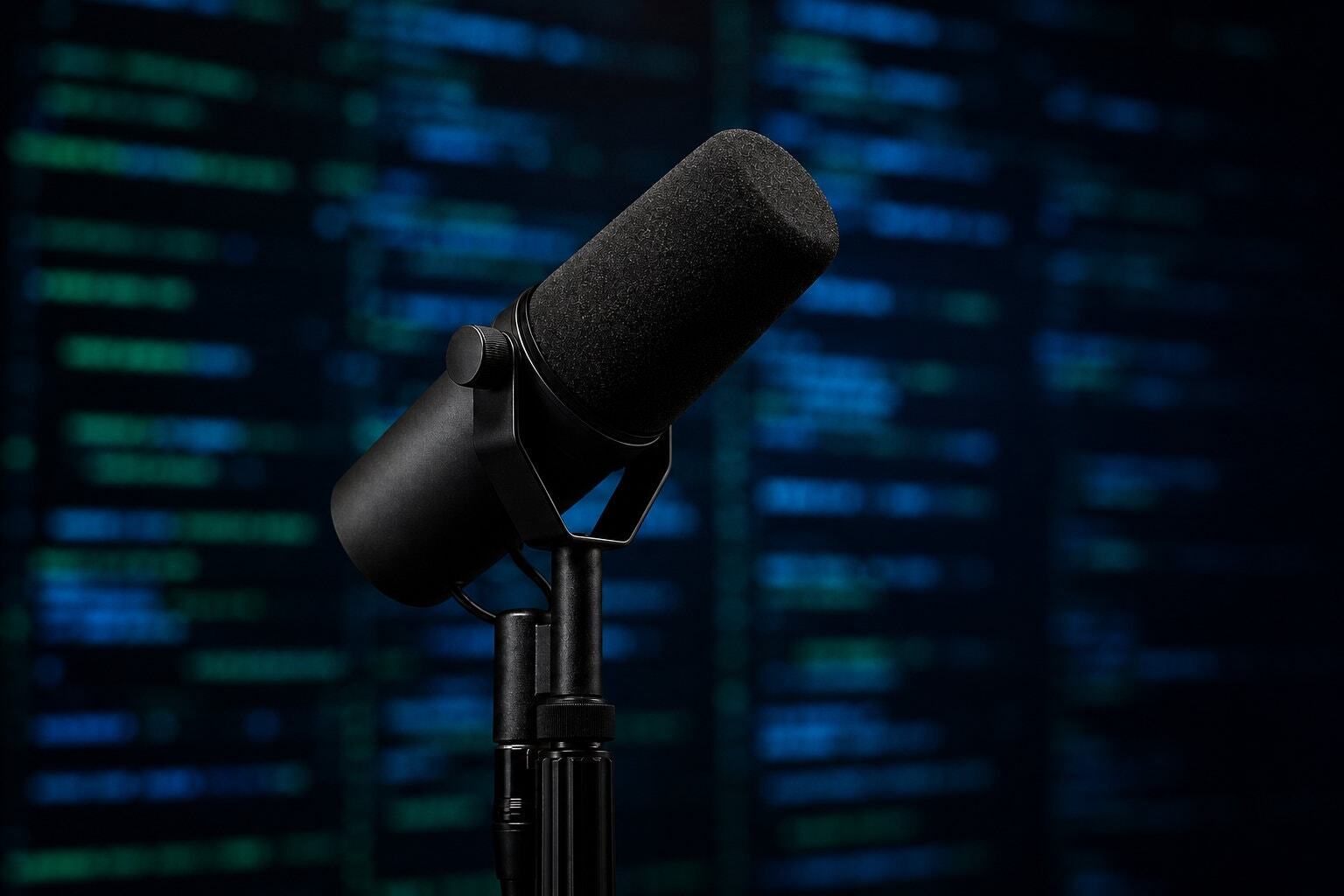 Shure SM7B Microphone Over CSS Code Background