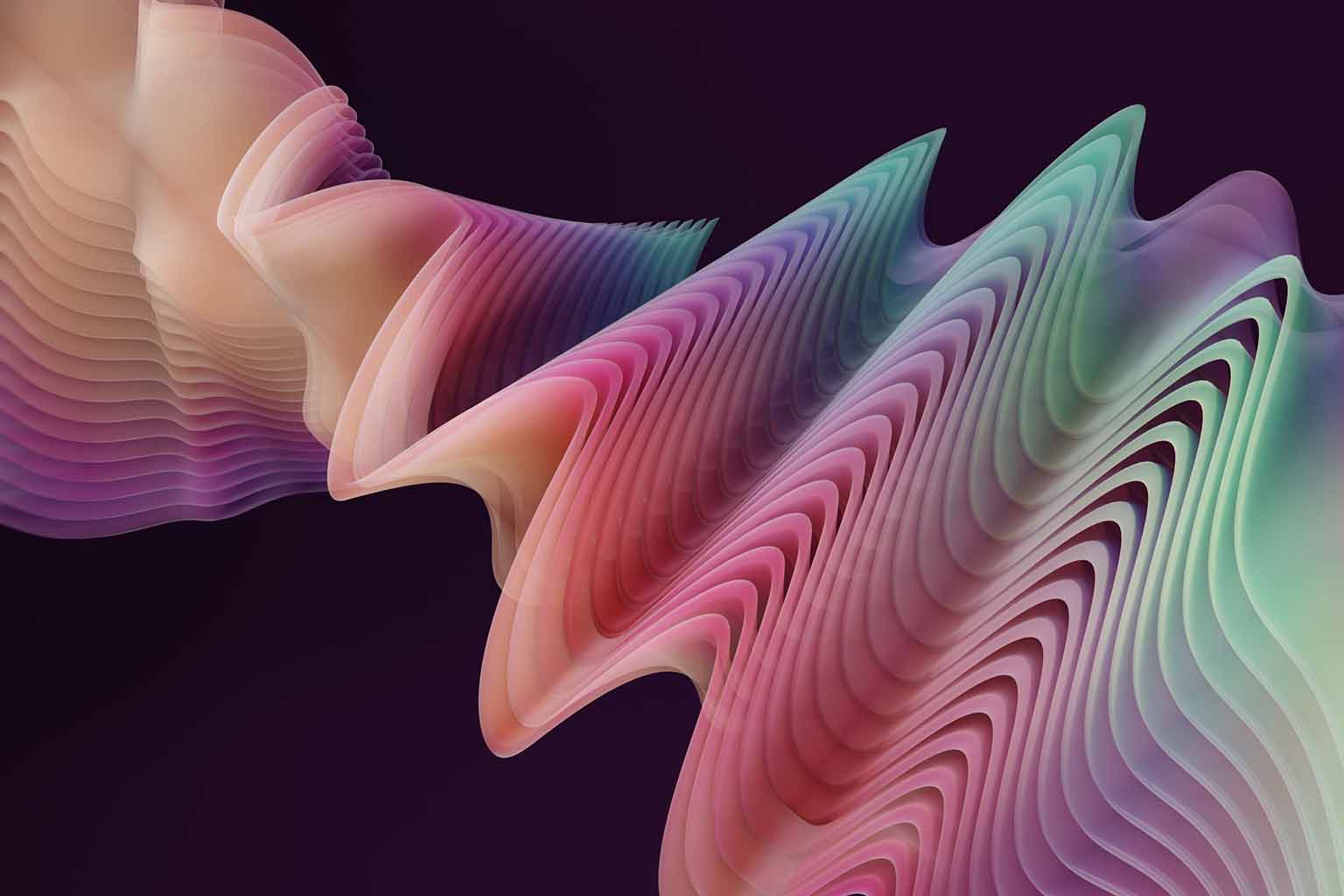 Abstract audiowave against a black background