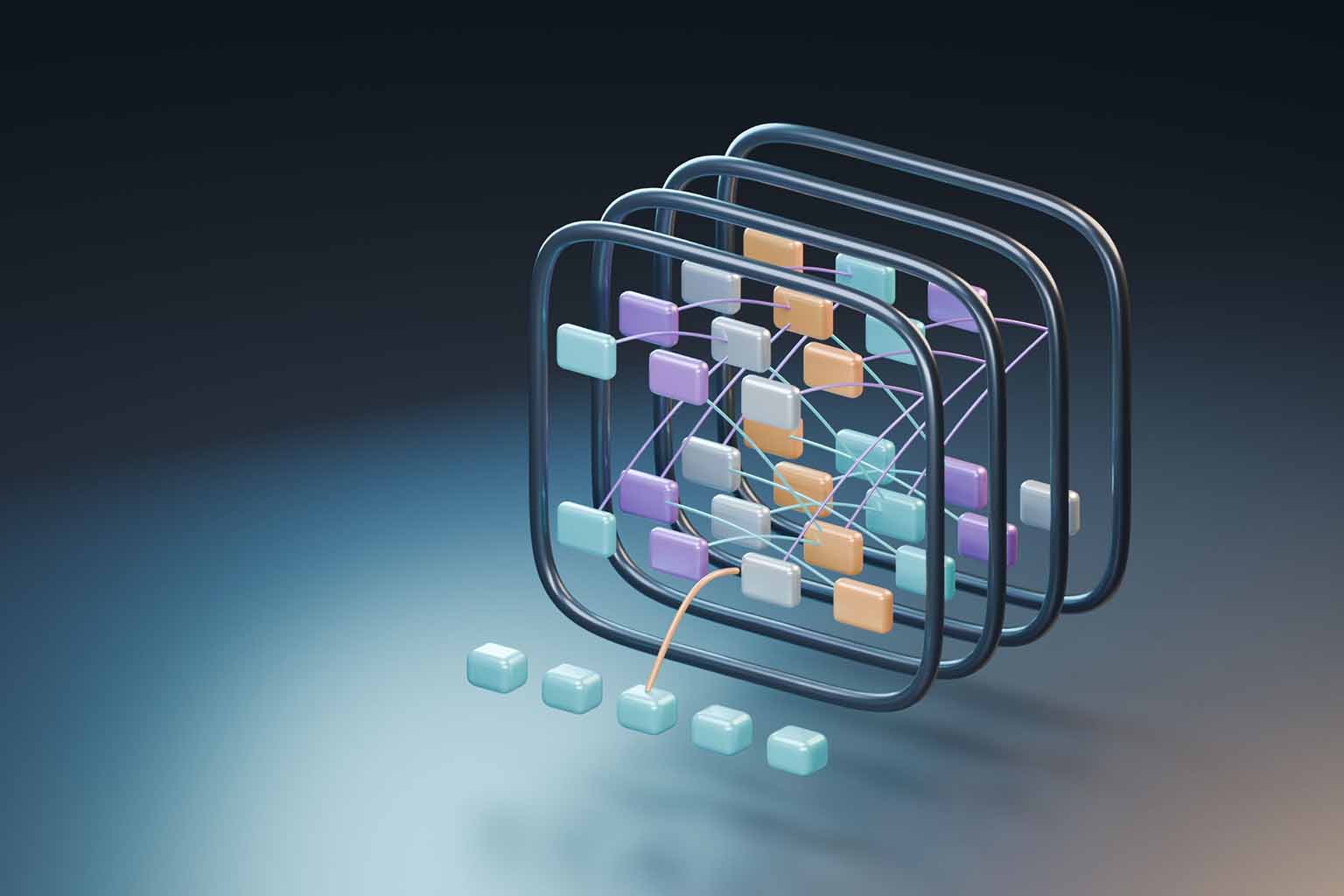 Abstract 3D representation of a sitemap